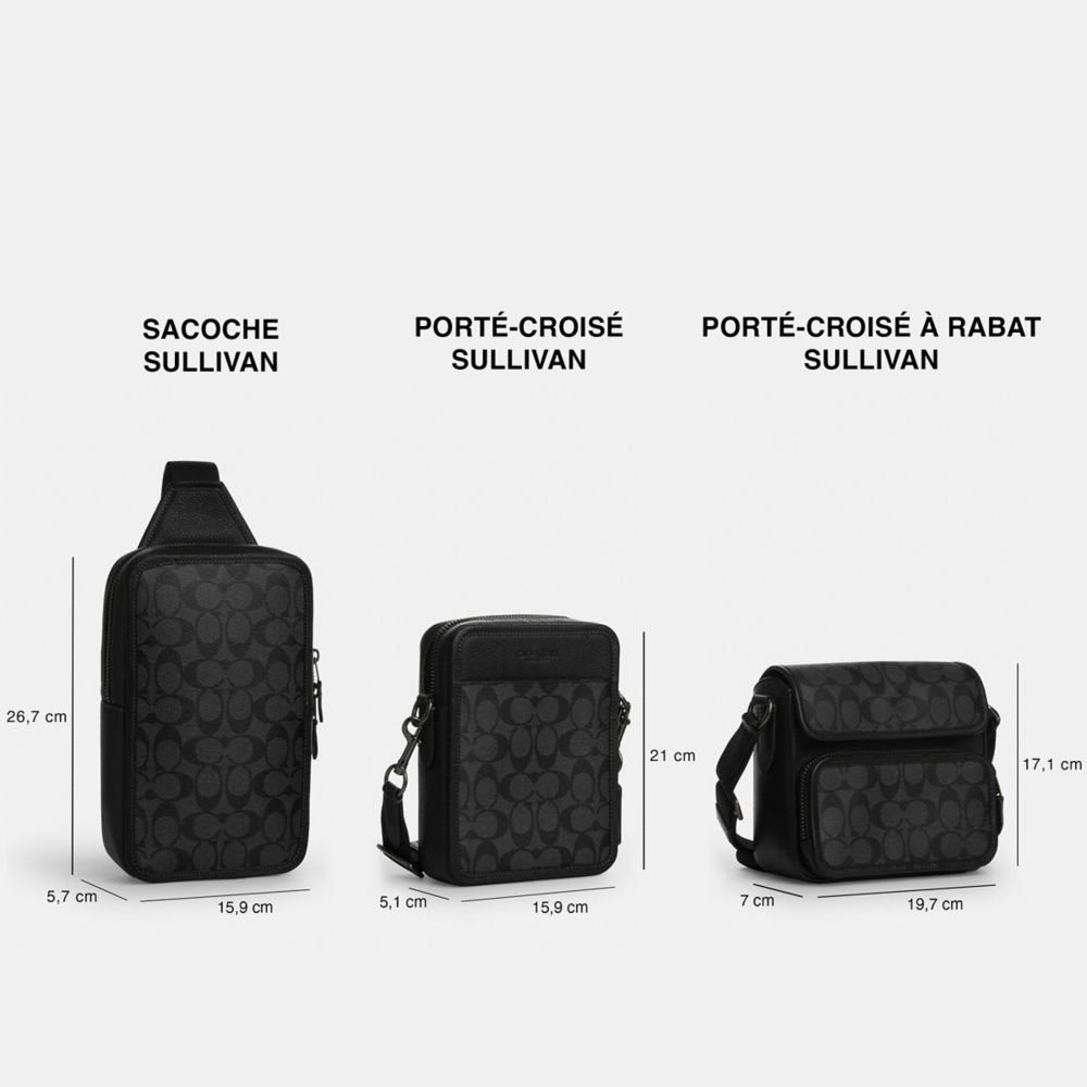 COACH®,PORTÉ-CROISÉ SULLIVAN EN TOILE SIGNATURE,Bronze industriel/Anthracite/Noir,Collection