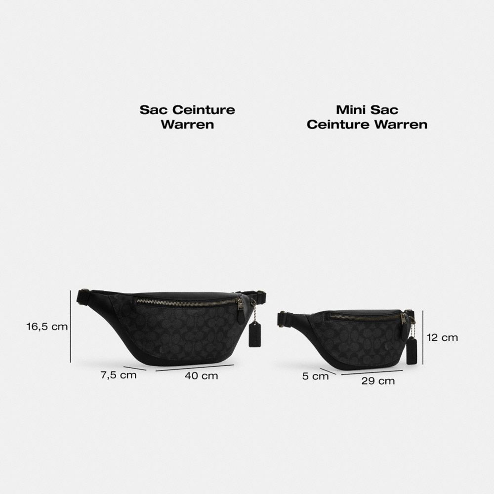 COACH®,MINI SAC CEINTURE WARREN EN TOILE EXCLUSIVE,Bronze industriel/Anthracite,Collection