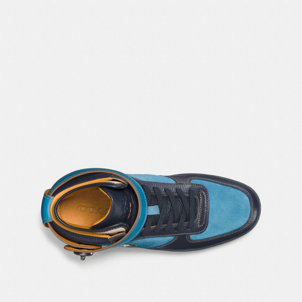 COACH®,SPACE C210 BLUE,Leather,Midnight Navy River,Inside View,Top View