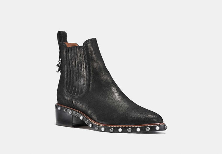 COACH®,BOWERY CHELSEA BOOT,Suede,ANTHRACITE,Front View