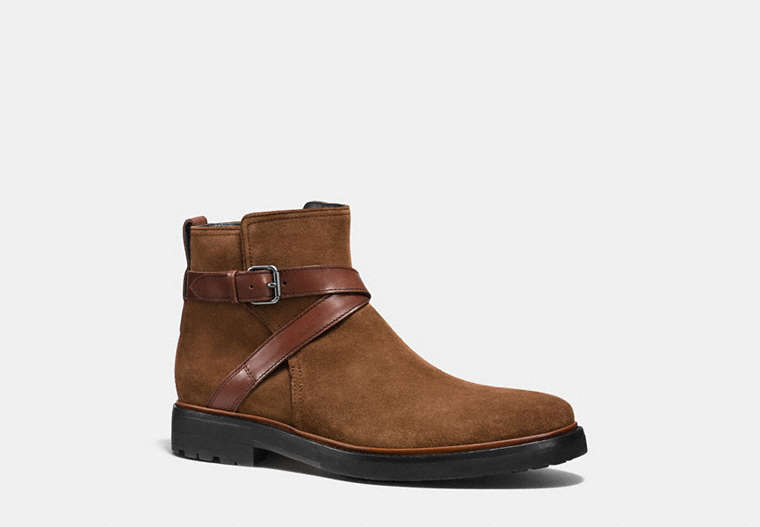 COACH®,BRYANT JODHPUR BOOT,Suede,SADDLE/SADDLE,Front View