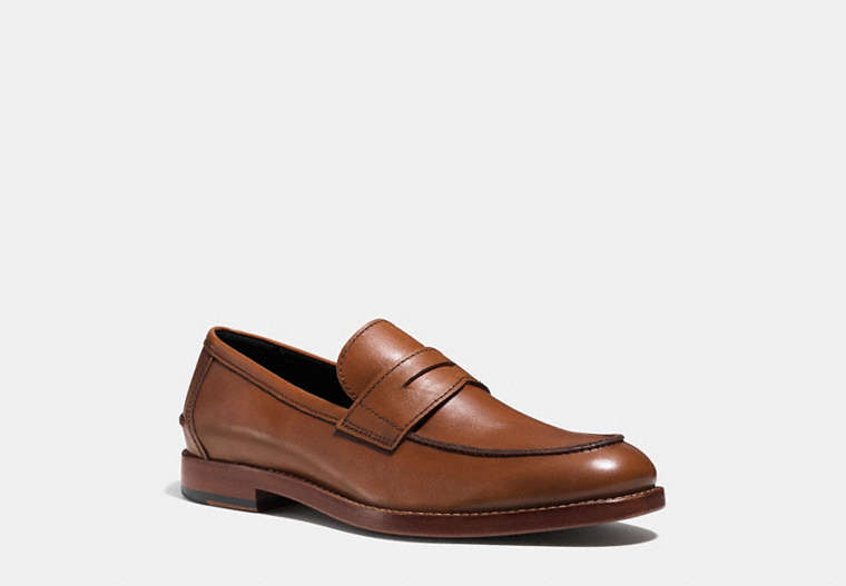 COACH®,ALLEN PENNY LOAFER,Leather,Saddle,Front View