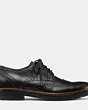 COACH®,BRYANT WINGTIP,Leather,Black,Angle View