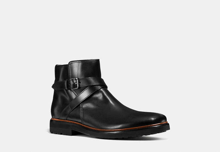 COACH®,BRYANT JODHPUR BOOT,Leather,Black,Front View