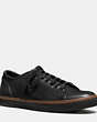 COACH®,YORK LACE SNEAKER,Leather,Black,Front View
