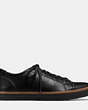 COACH®,YORK LACE SNEAKER,Leather,Black,Angle View