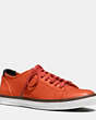 COACH®,YORK LACE SNEAKER,Leather,CARMINE,Front View