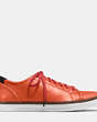 COACH®,YORK LACE SNEAKER,Leather,CARMINE,Angle View