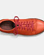 COACH®,YORK LACE SNEAKER,Leather,CARMINE,Inside View,Top View