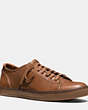 COACH®,YORK LACE SNEAKER,Leather,Saddle,Front View