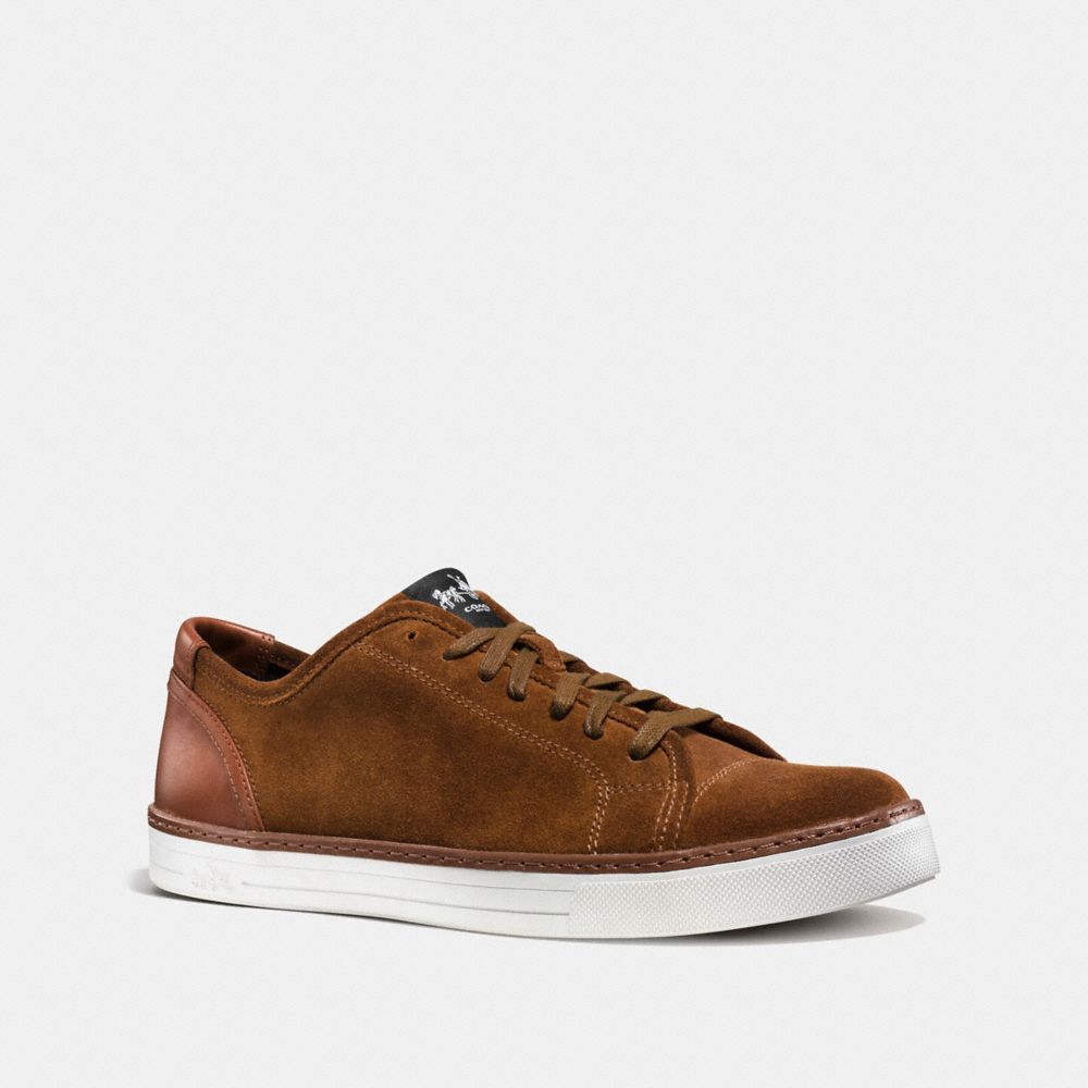 COACH®,YORK LACE SNEAKER,Leather,TOFFEE,Front View