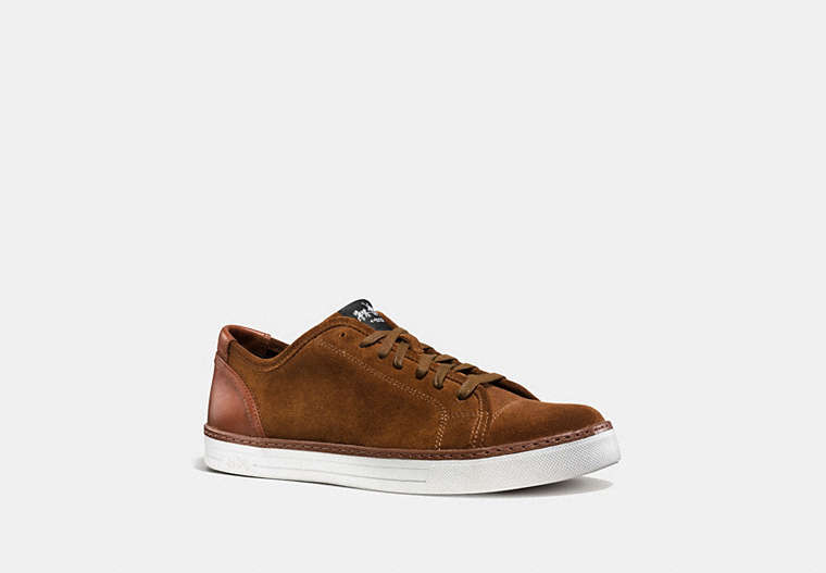 COACH®,YORK LACE SNEAKER,Leather,TOFFEE,Front View