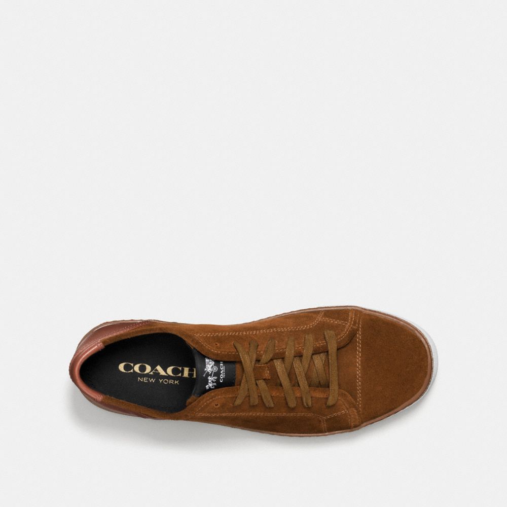 COACH®,YORK LACE SNEAKER,Leather,TOFFEE,Inside View,Top View