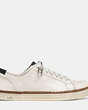 COACH®,YORK LACE SNEAKER,Leather,White,Angle View