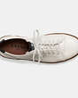COACH®,YORK LACE SNEAKER,Leather,White,Inside View,Top View