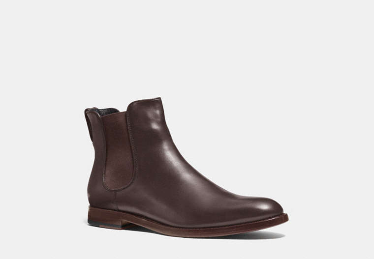 COACH®,ARNOLD CHELSEA BOOT,Leather,Dark Brown,Front View