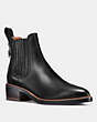 COACH®,BOWERY CHELSEA BOOT,Leather,Black,Front View