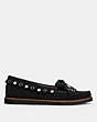 COACH®,ROCCASIN SLIP ON,Suede,Black,Angle View