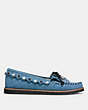 COACH®,ROCCASIN SLIP ON,Suede,Chambray,Angle View