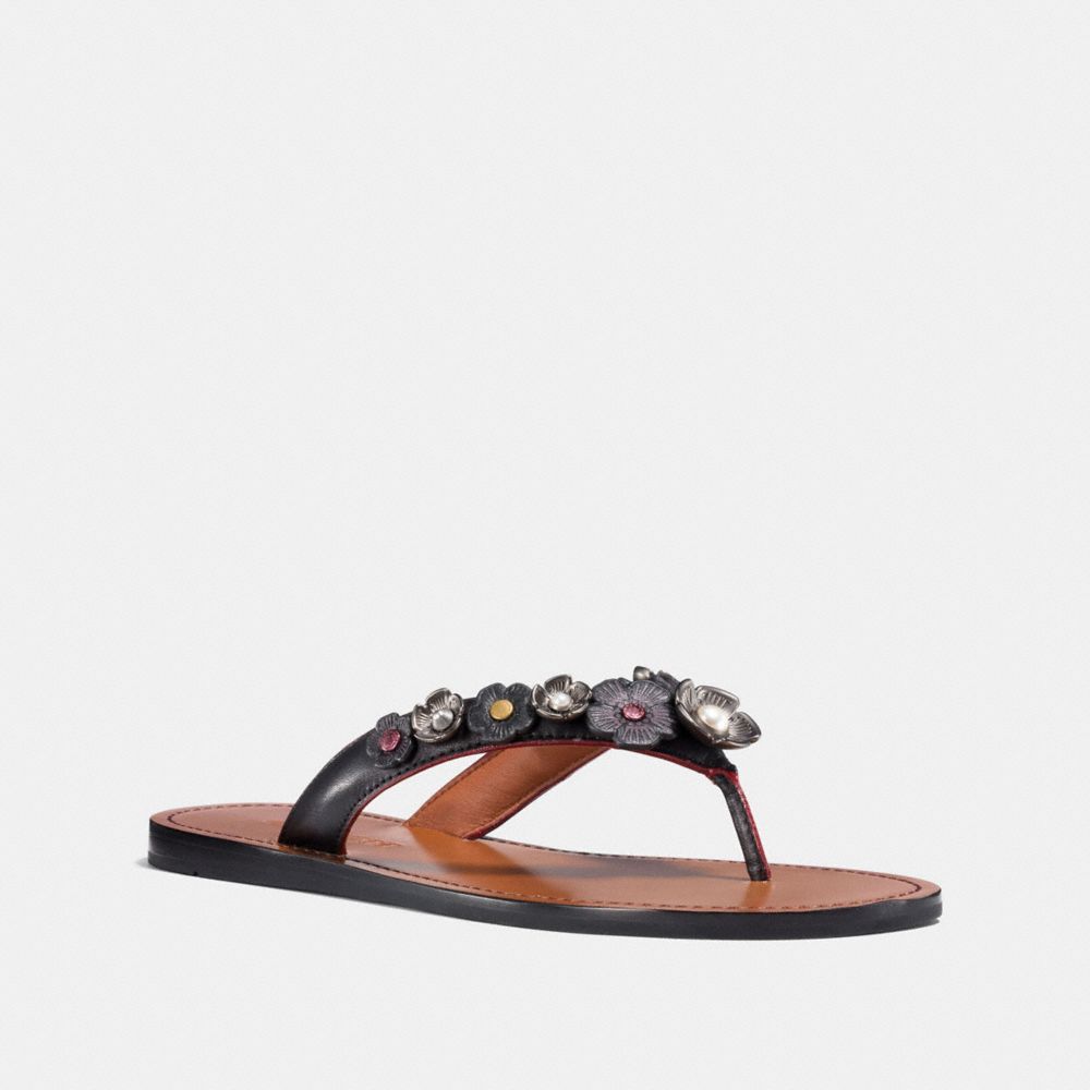 Coach tea rose leather slide 2024 sandal