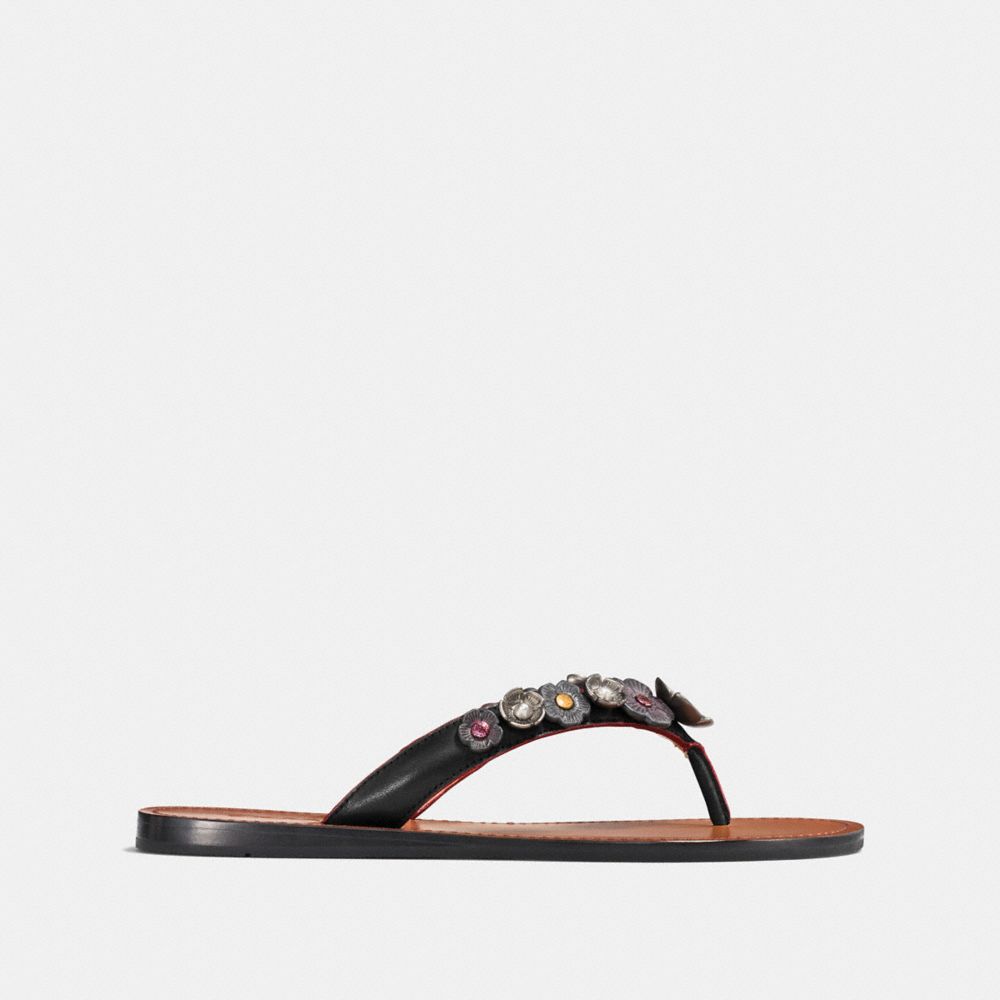 Coach tea rose t best sale strap sandal