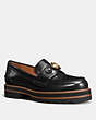 COACH®,LENOX LOAFER,Leather,Black,Front View
