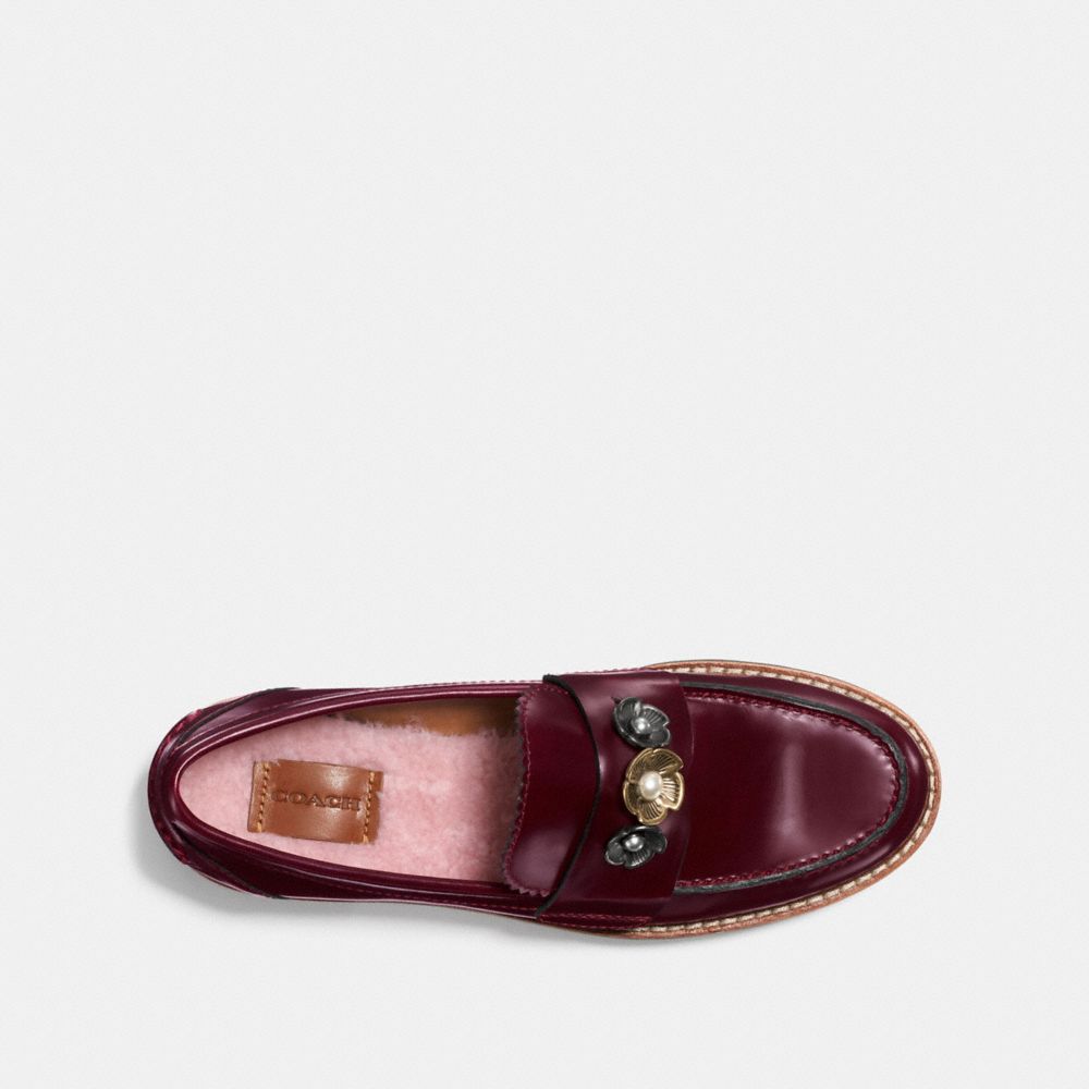 COACH®,MOCASSINS LENOX,Cuir,Cabernet,Inside View,Top View