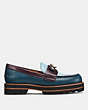 COACH®,LENOX LOAFER,Leather,Dark Denim Steel Blue,Angle View