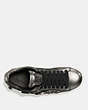 COACH®,C101 LOW TOP SNEAKER,Leather,Gunmetal,Inside View,Top View