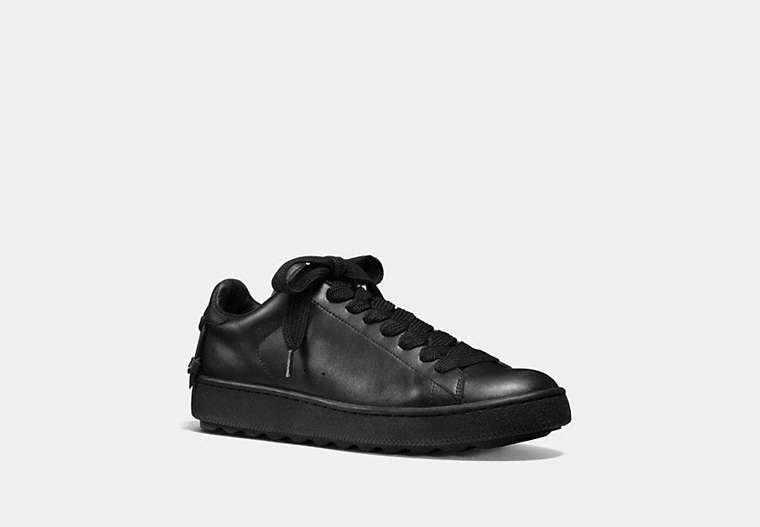 COACH®,C101 LOW TOP SNEAKER,Leather,Black,Front View
