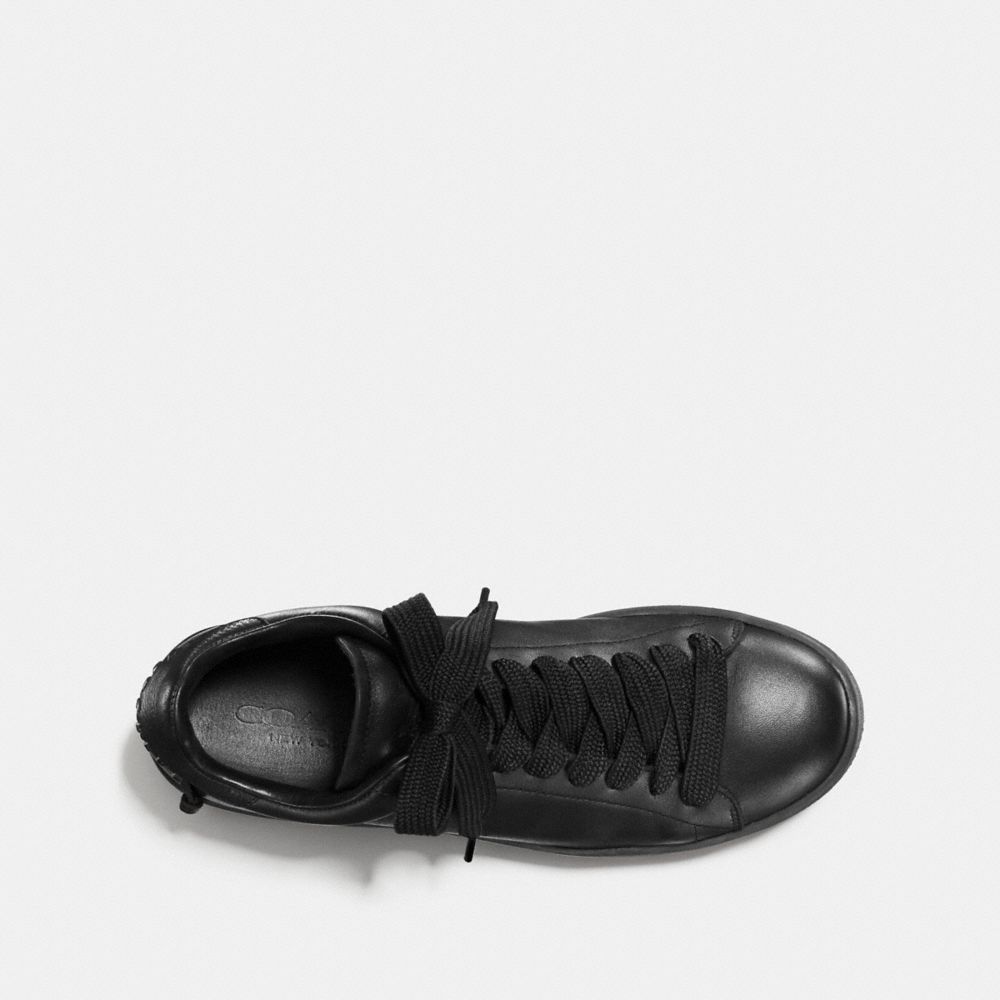 COACH®,C101 LOW TOP SNEAKER,Leather,Black,Inside View,Top View
