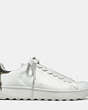 COACH®,C101 LOW TOP SNEAKER,Leather,WHITE/MILITARY CAMO,Angle View