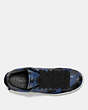 COACH®,C101 LOW TOP SNEAKER WITH CAMO PRINT,Leather,DENIM WB CAMO/DENIM,Inside View,Top View