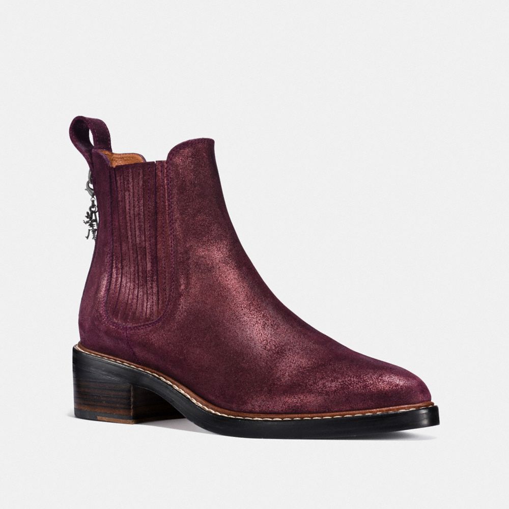 COACH®,BOTTES CHELSEA BOWERY,Suède,Bordeaux,Front View