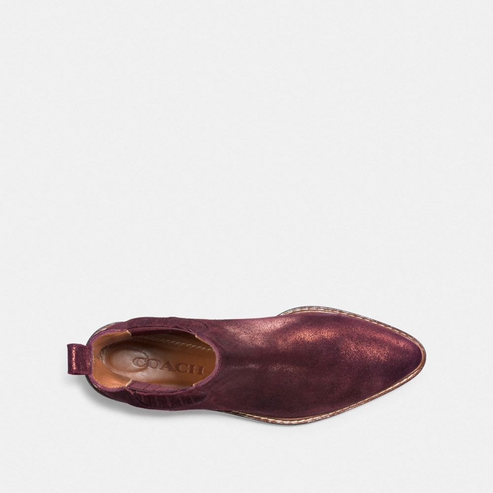 COACH®,BOWERY CHELSEA BOOT,Suede,Bordeaux,Inside View,Top View