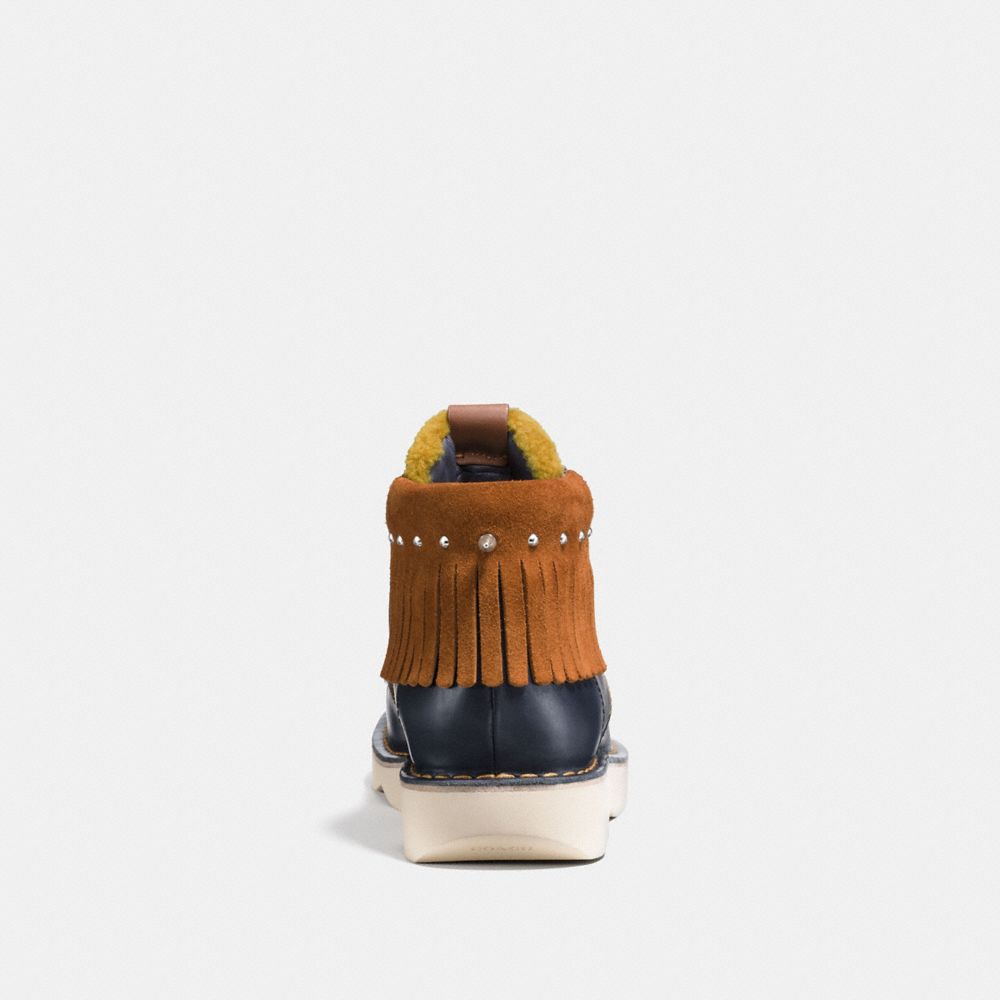 COACH®,HIGH TOP TROOPER WITH SHEARLING,Leather,Navy/Teak/Mustard,Alternate View