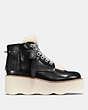 COACH®,HIGH TOP TROOPER,Leather,Black,Angle View