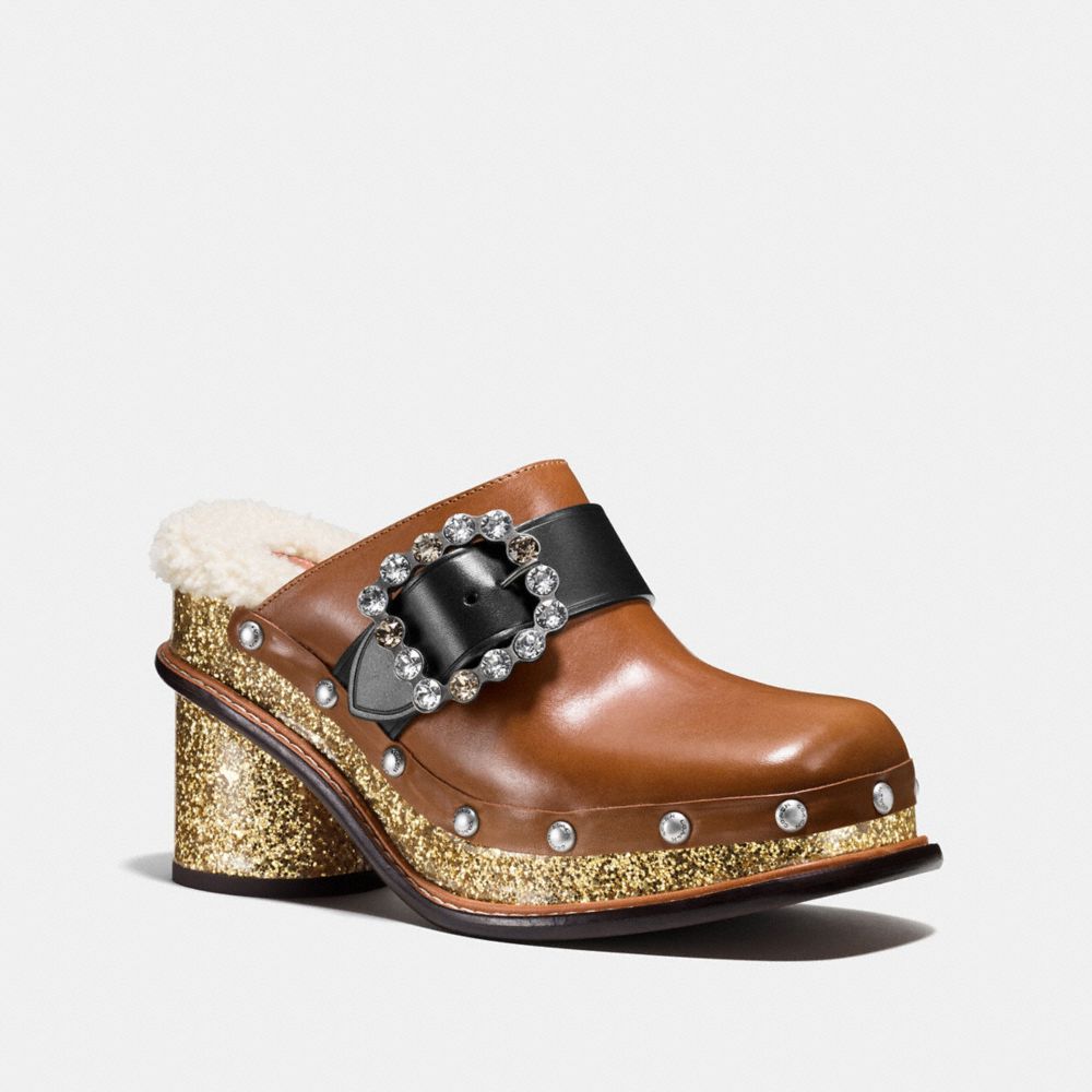 Clog Slide With Glitter Heel COACH