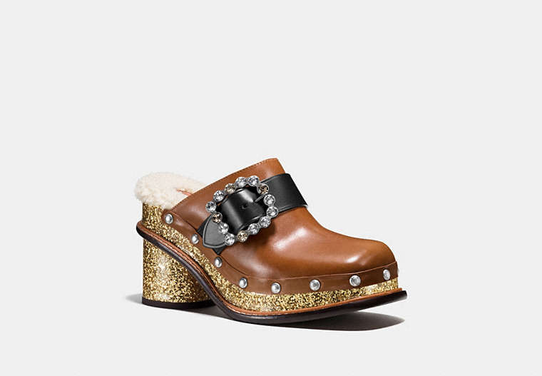 Clog Slide With Glitter Heel