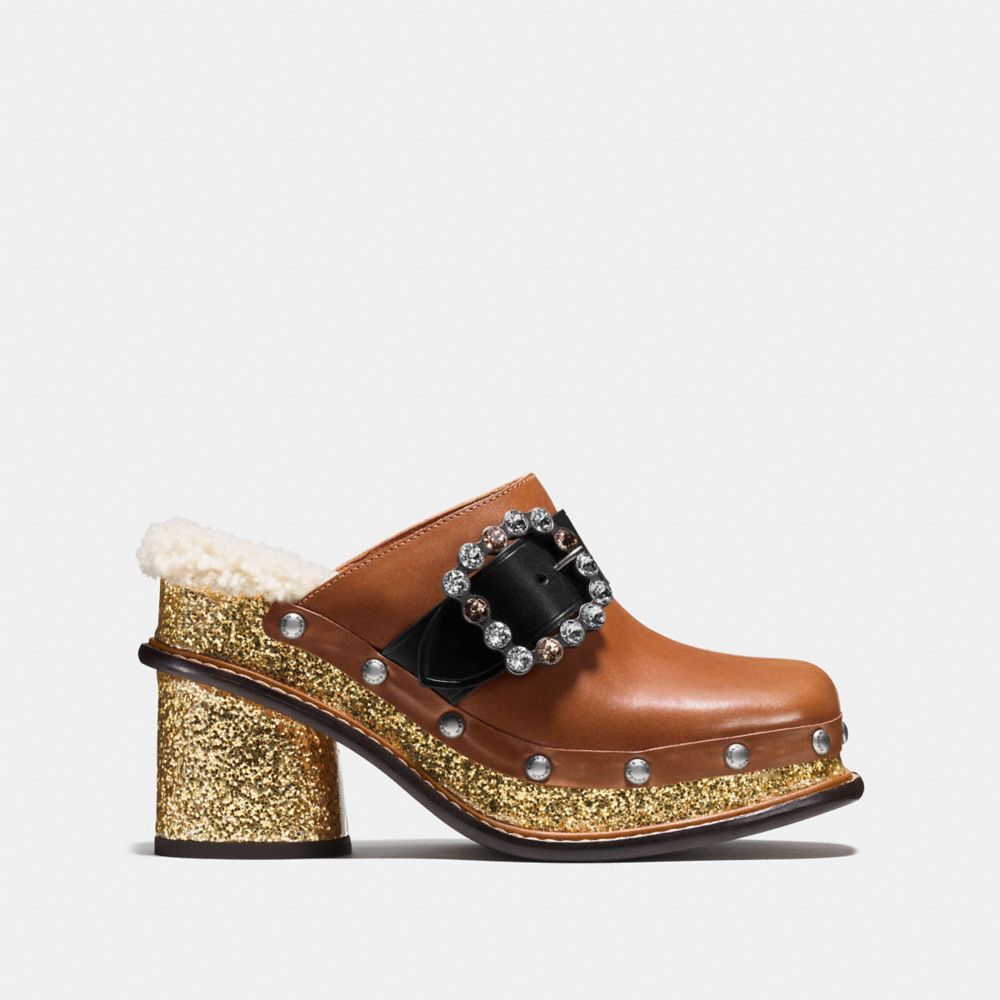 Clog Slide With Glitter Heel