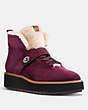 COACH®,COACH CITY HIKER,Suede,OXBLOOD/NATURAL,Front View
