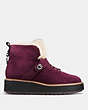 COACH®,COACH CITY HIKER,Suede,OXBLOOD/NATURAL,Angle View
