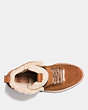 COACH®,COACH CITY HIKER,Suede,Saddle/Natural,Inside View,Top View