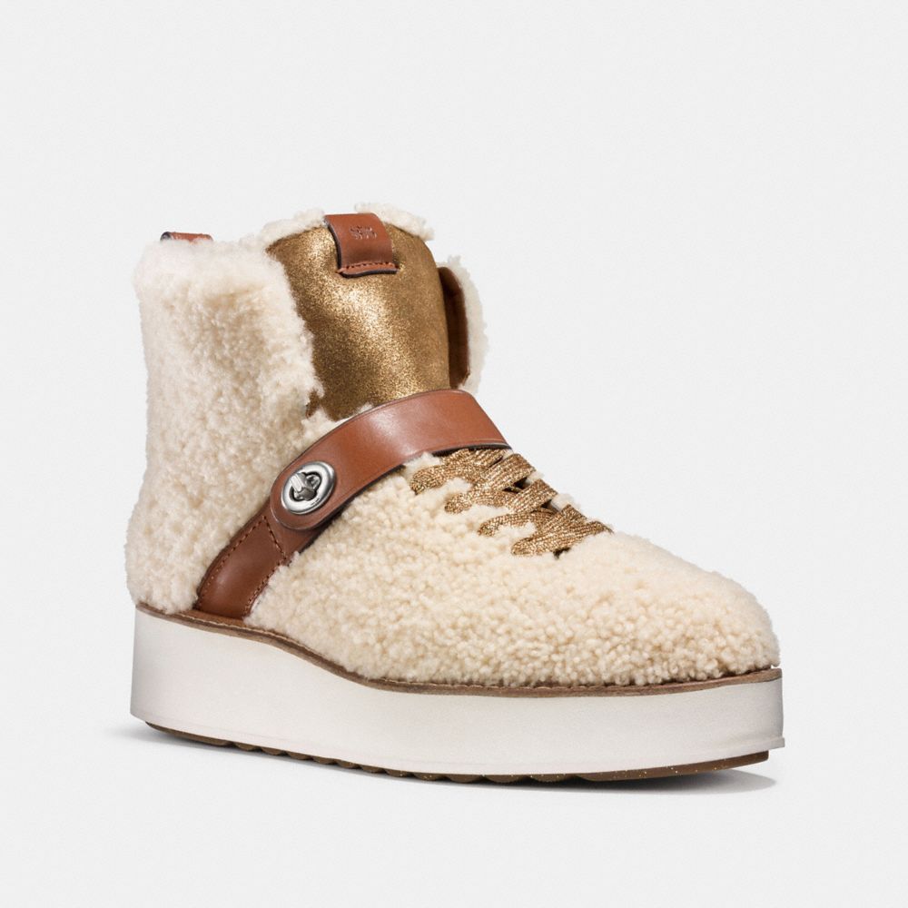 Coach turnlock outlet shearling boot