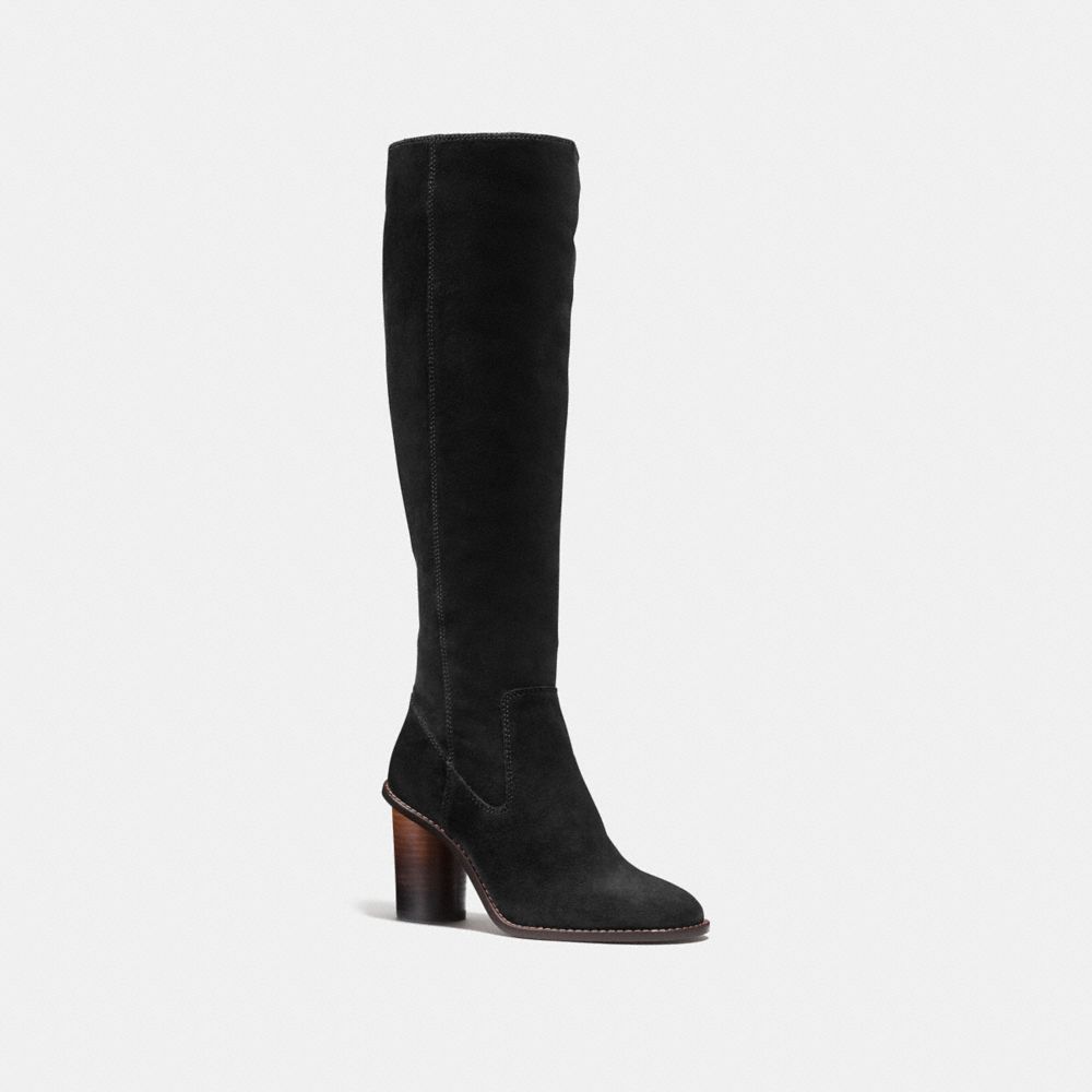 COACH®,OMBRE HEEL BOOT,Black,Front View