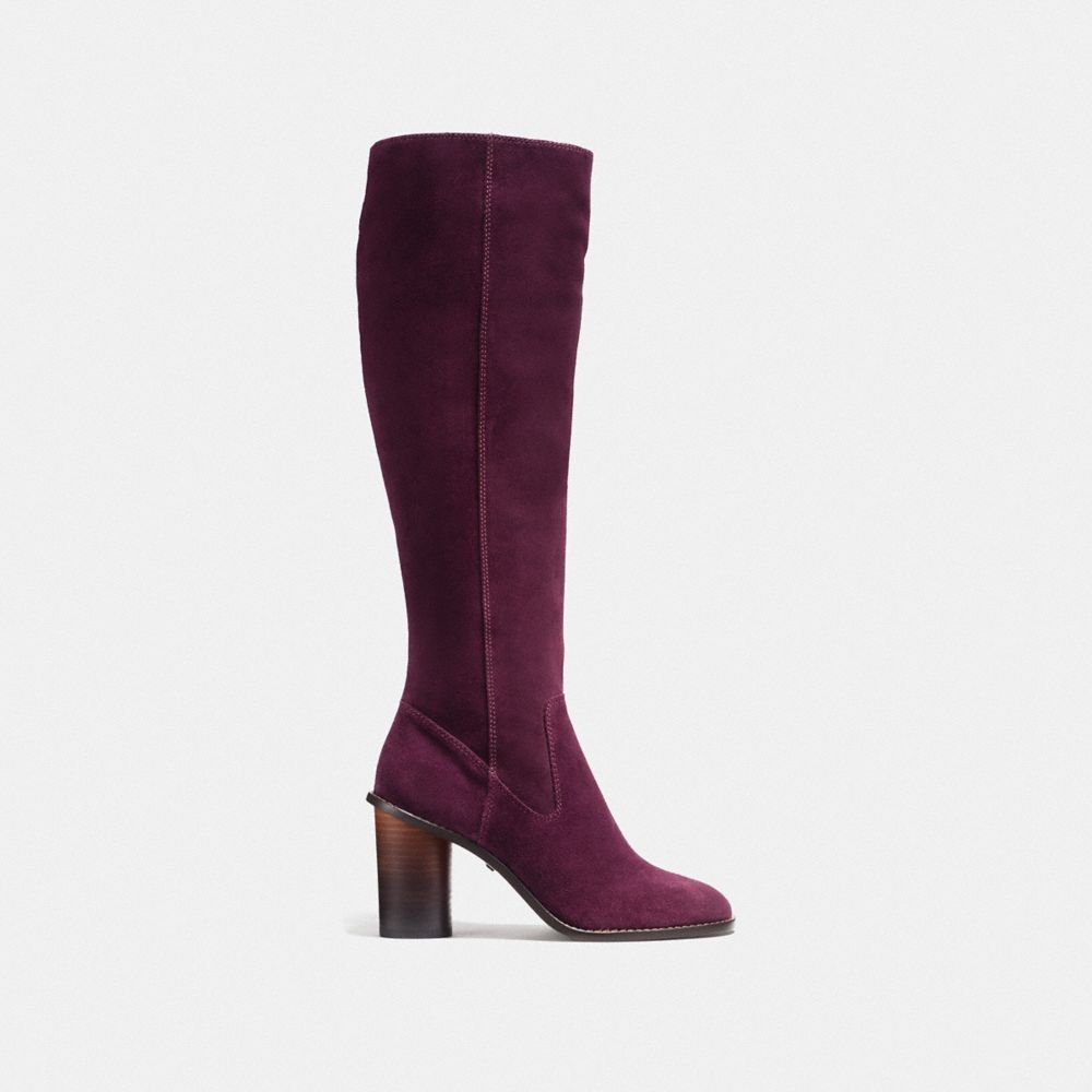COACH®,OMBRE HEEL BOOT,OXBLOOD,Angle View