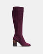 COACH®,OMBRE HEEL BOOT,Leather,OXBLOOD,Angle View