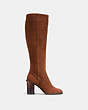 COACH®,OMBRE HEEL BOOT,Leather,Saddle,Angle View