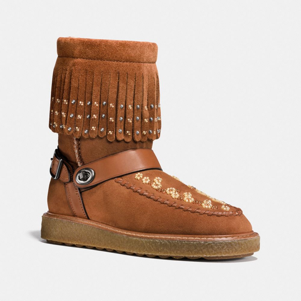 Roccasin Shearling Boot With Beads