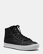 COACH®,C202 SNEAKER,Leather,Black,Front View